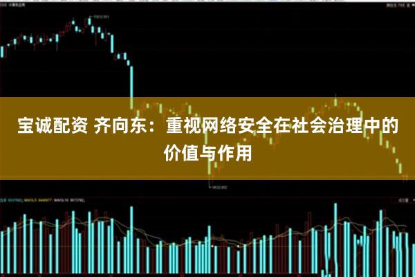 宝诚配资 齐向东：重视网络安全在社会治理中的价值与作用